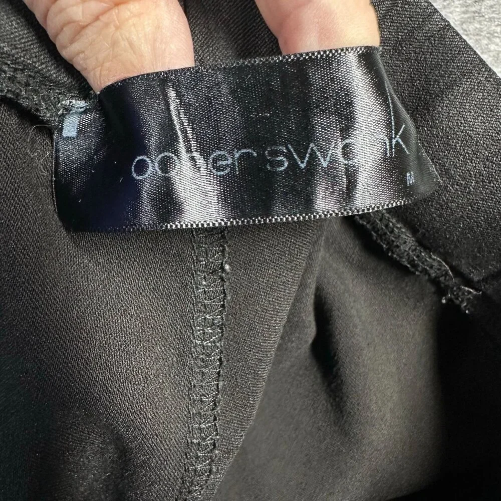 Oober Swank Womens Leggings Black Size Medium Ribbed Moto Excellent High Quality - Picture 4 of 10